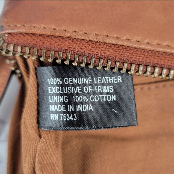 Leather Brown Embossed Floral Tooled Mini Crossbody Bag Purse - Picture 12 of 13